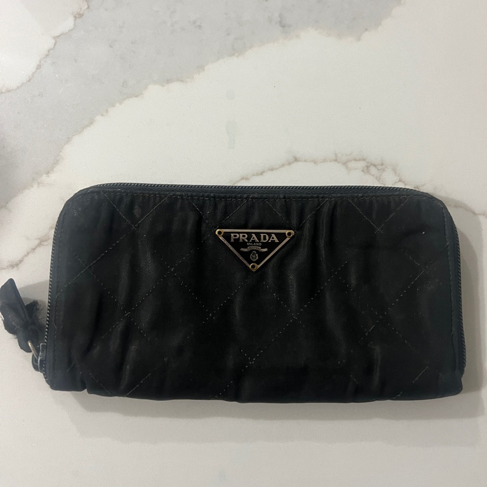 Prada Black Quilted Wallet